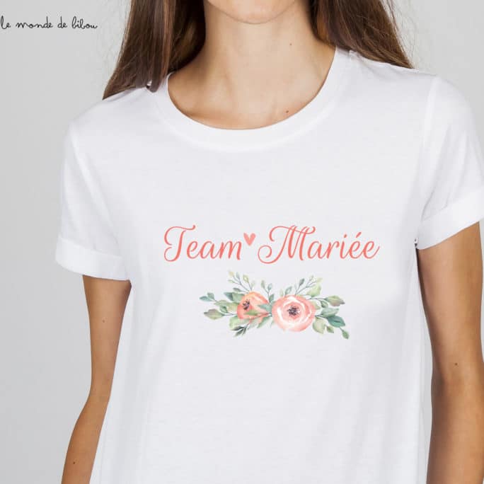 T-shirt EVJF Team Mariée Fleurs