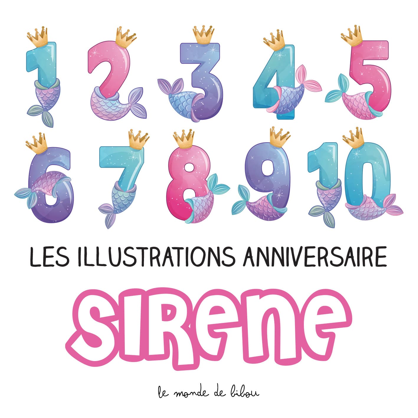 Affiche anniversaire personnalisée Sirène - Du Soleil et des