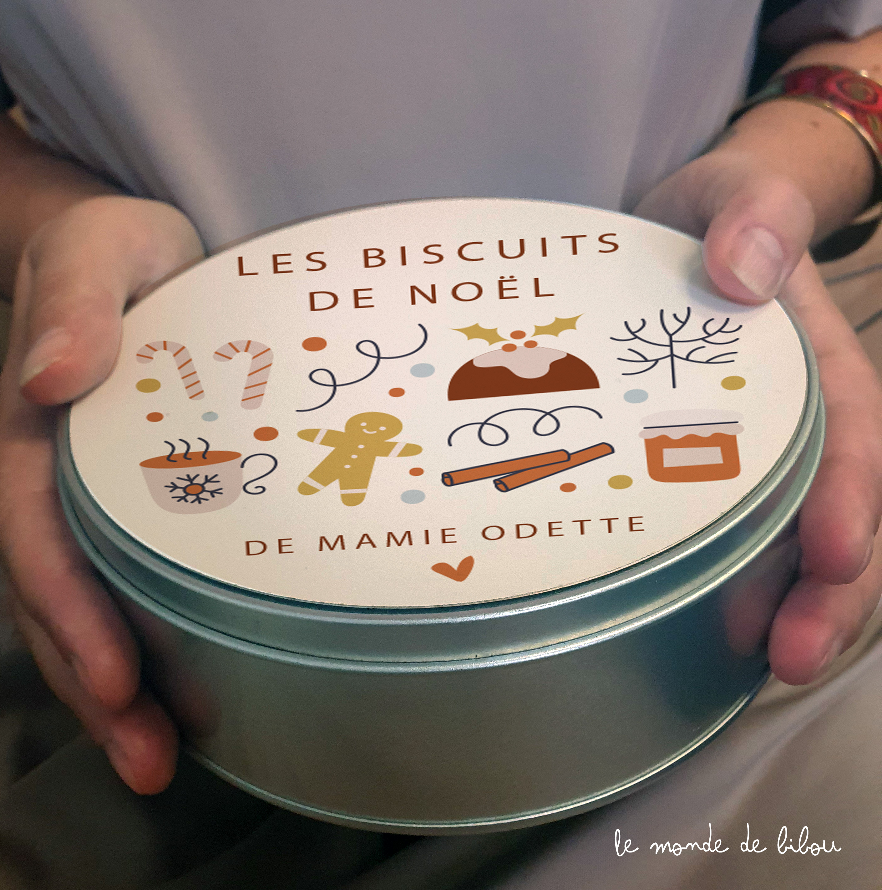 Boîte à biscuits de Noël personnalisée - Le Monde de Bibou