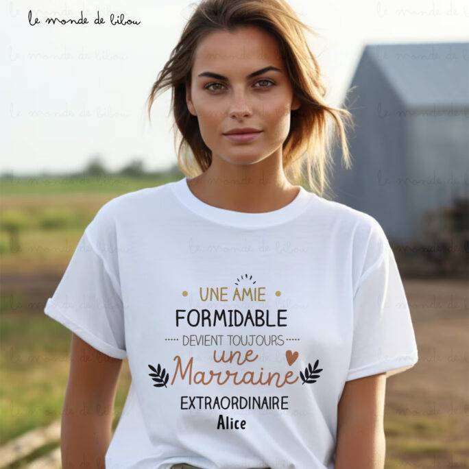 T-shirt personnalisé Marraine extraordinaire