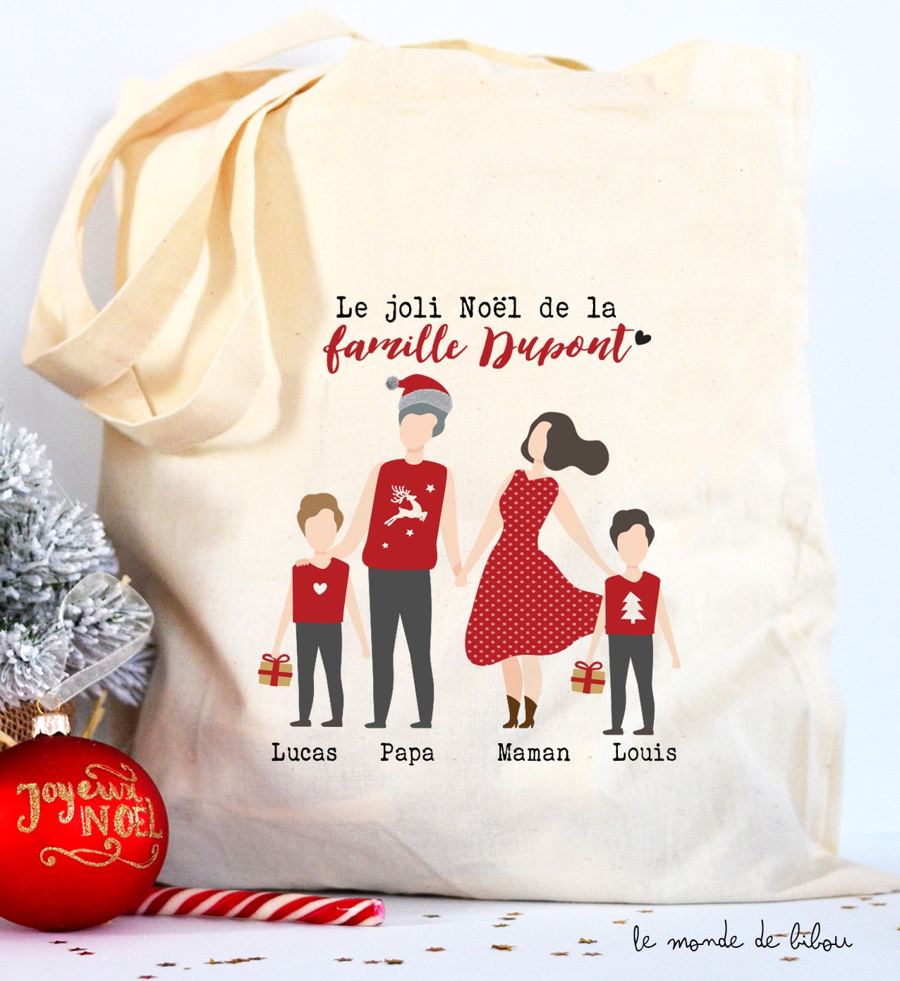 Personnalisé Reine De The Noël Dîner Standard Sac Maman Grand-Mère Courses