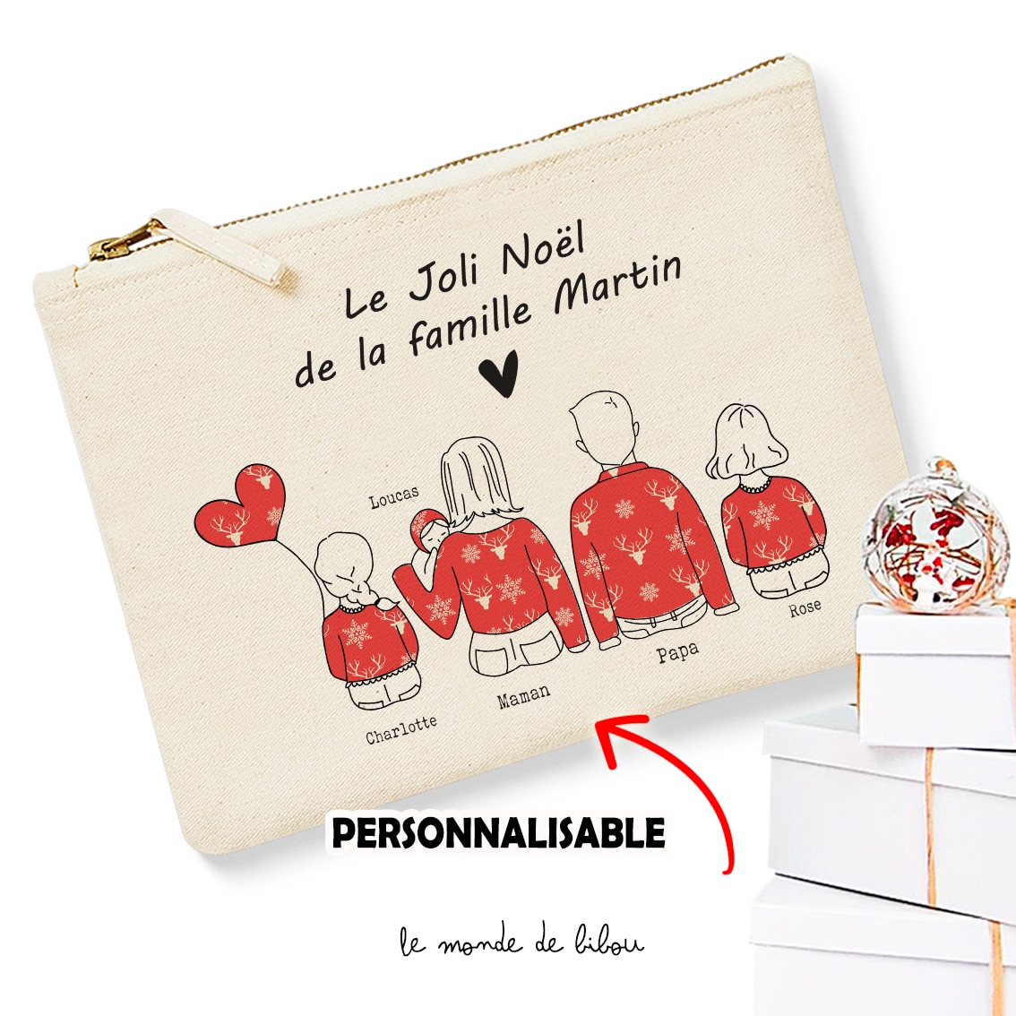 Pochette Cadeau de Noël Famille - Le Monde de Bibou