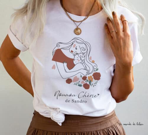 T-shirt personnalisé Nounou chérie