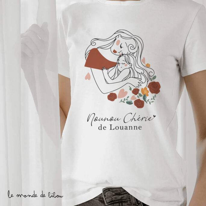 T-shirt personnalisé Nounou chérie