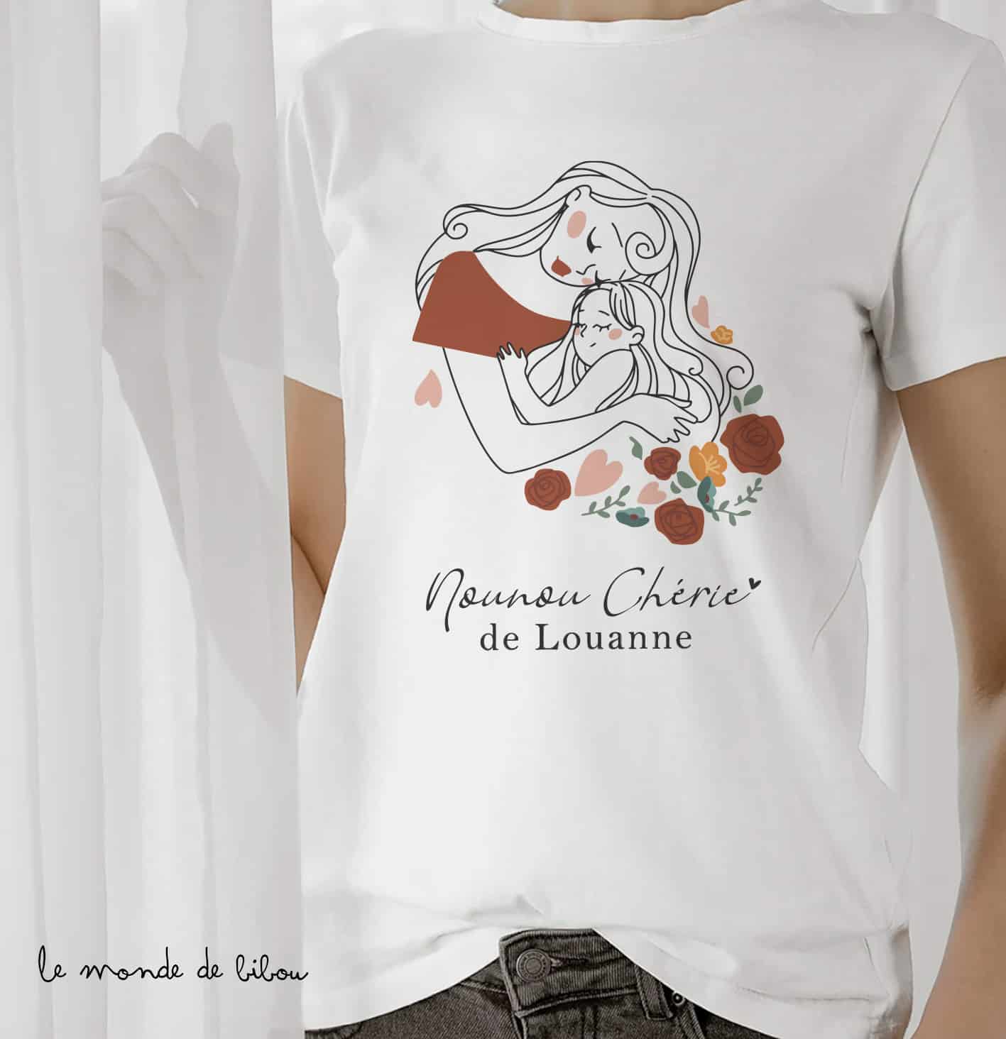 T-shirt personnalisé Nounou chérie