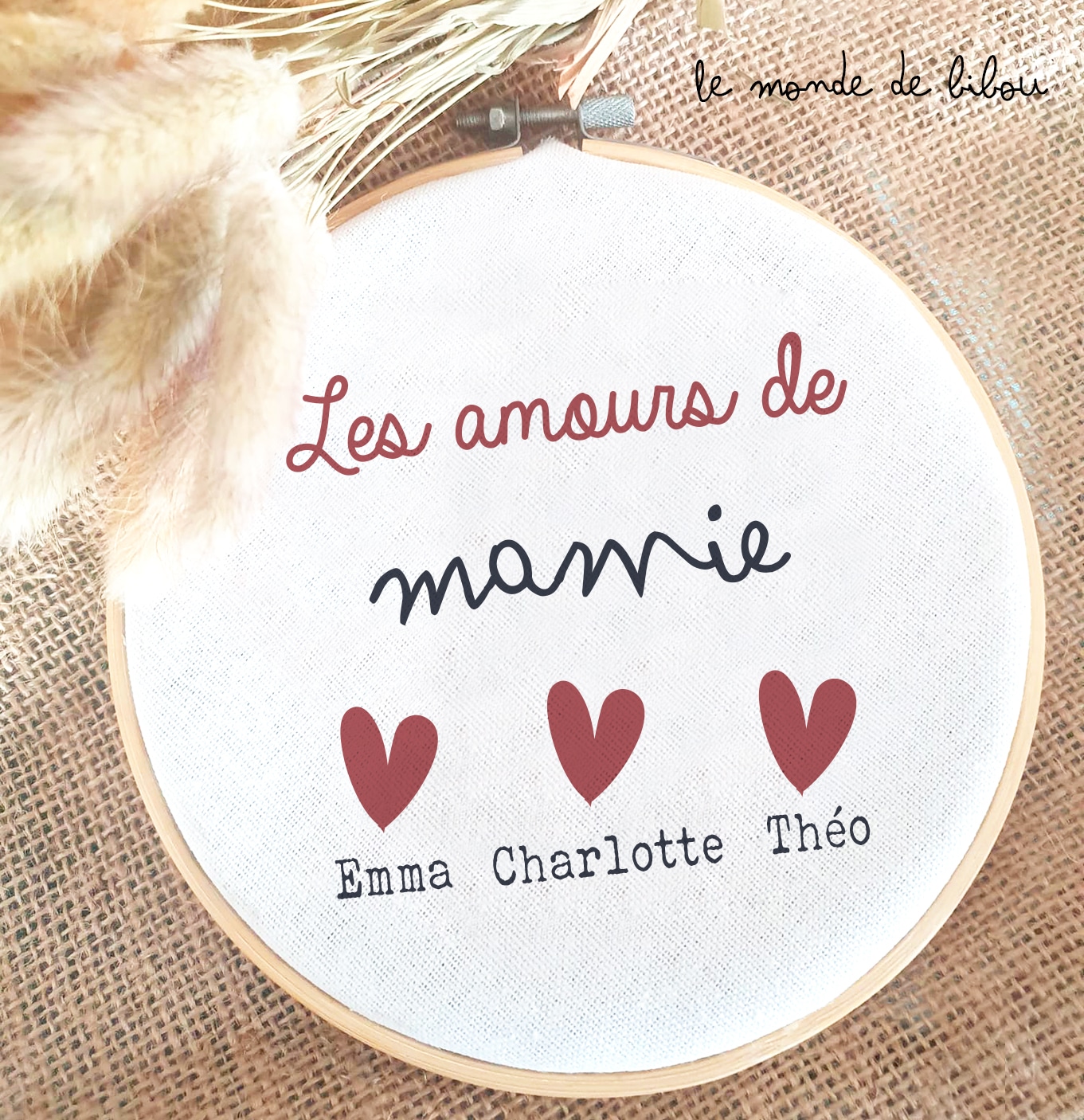 Cadre tambour Amours de Mamie - Le Monde de Bibou