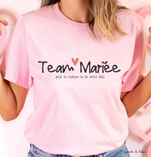 t-shirt team mariée en rose