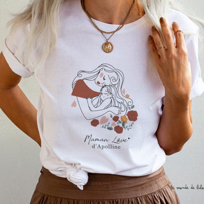 T-shirt personnalisé Maman love