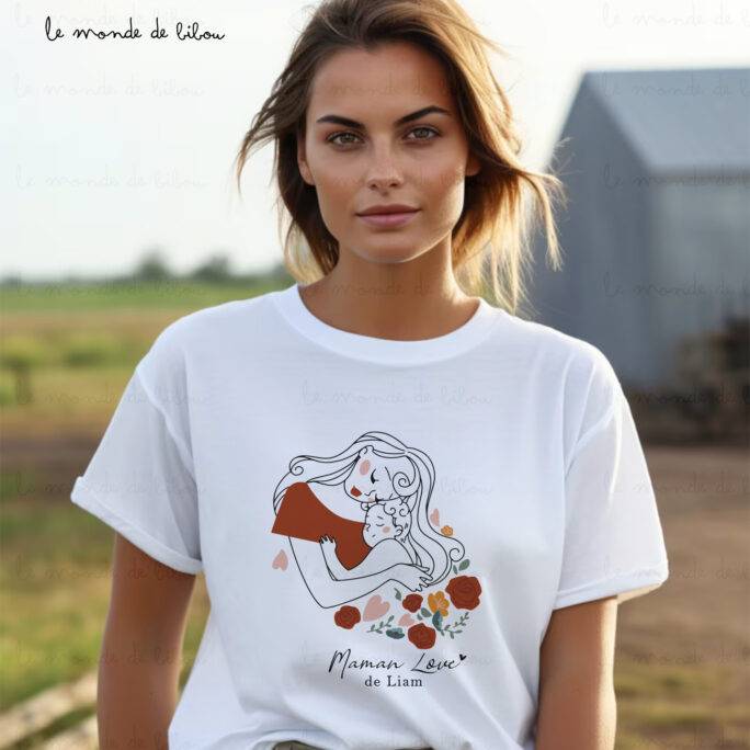 T-shirt personnalisé Maman love