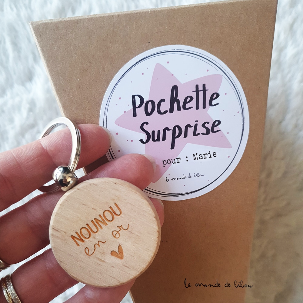 Box cadeau Super nounou • Pochette coton, porte clés, bonbons