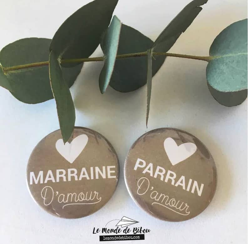 Badge Parrain/Marraine Personnalisé