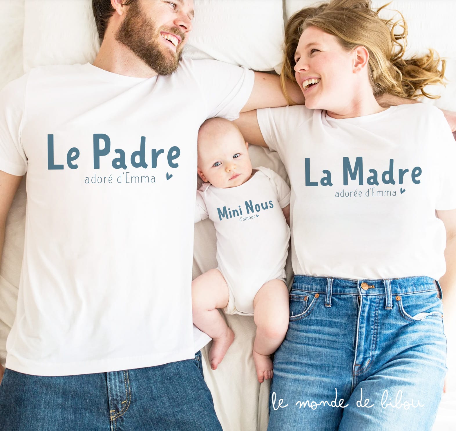 Trio de T-shirts personnalisés - Le Monde de Bibou