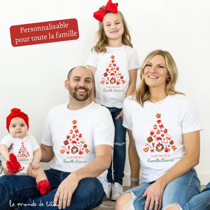 T-shirt famille Boules de Noël