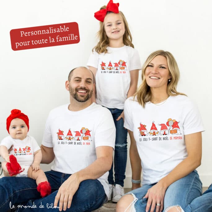 T-shirt famille Lutins de Noël