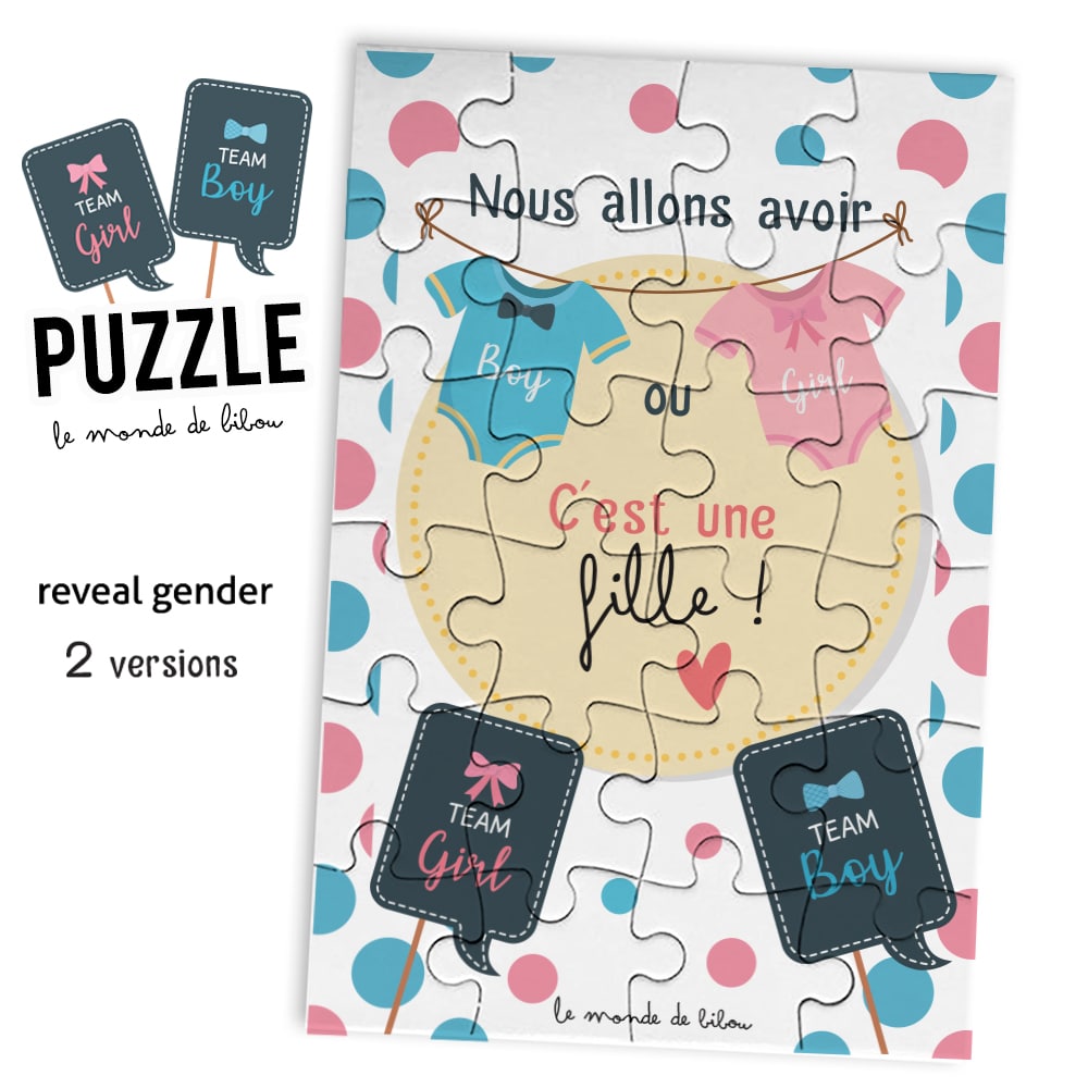 T-shirt Gender Reveal personnalisé - Le Monde de Bibou