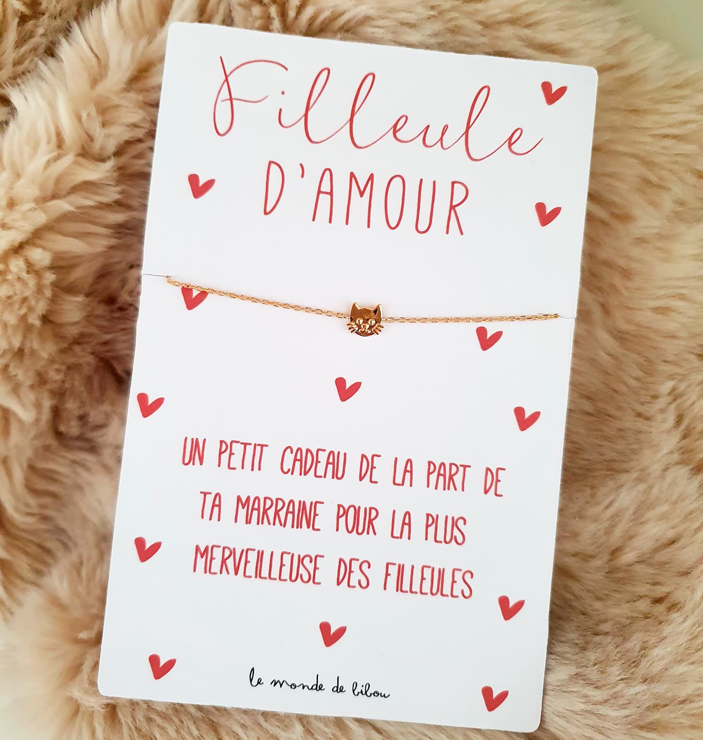 Carte bijou Filleule d'amour - Le Monde de Bibou