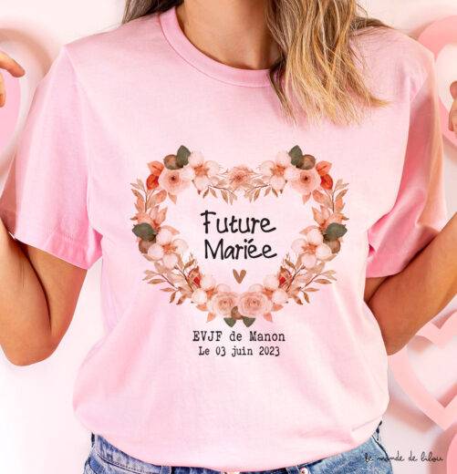 T-shirt EVJF rose future mariée