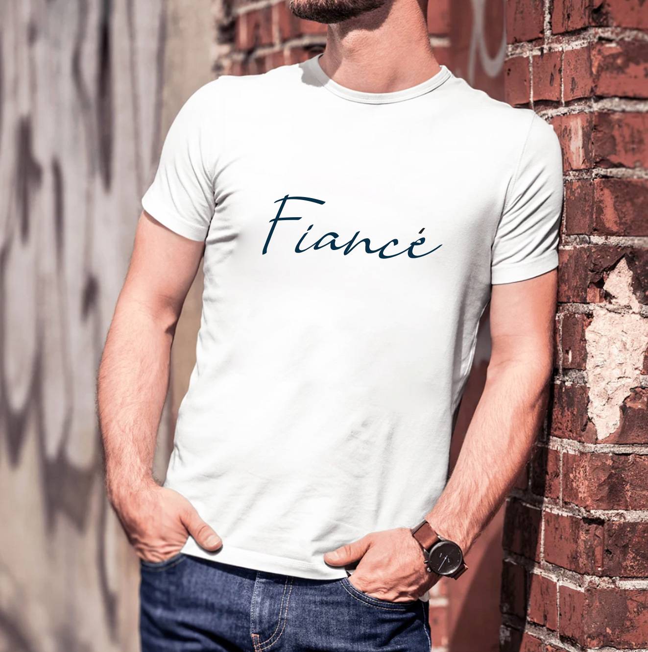 T-shirt Homme Femme Fiancé