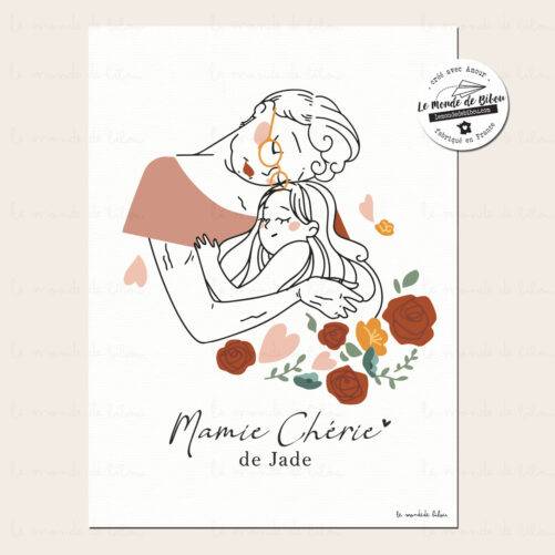 Affiche personnalisée Mamie chérie