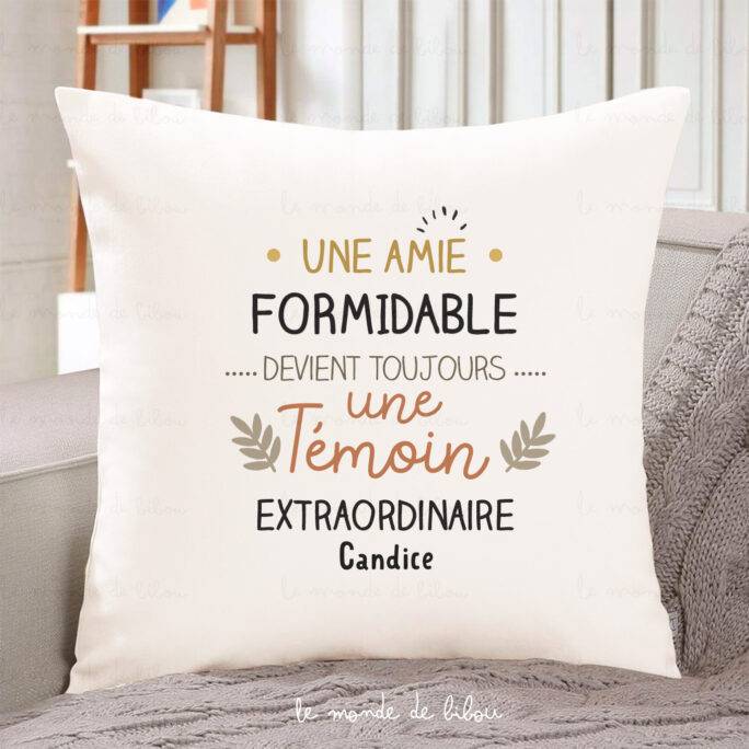 Coussin personnalisé Témoin extraordinaire