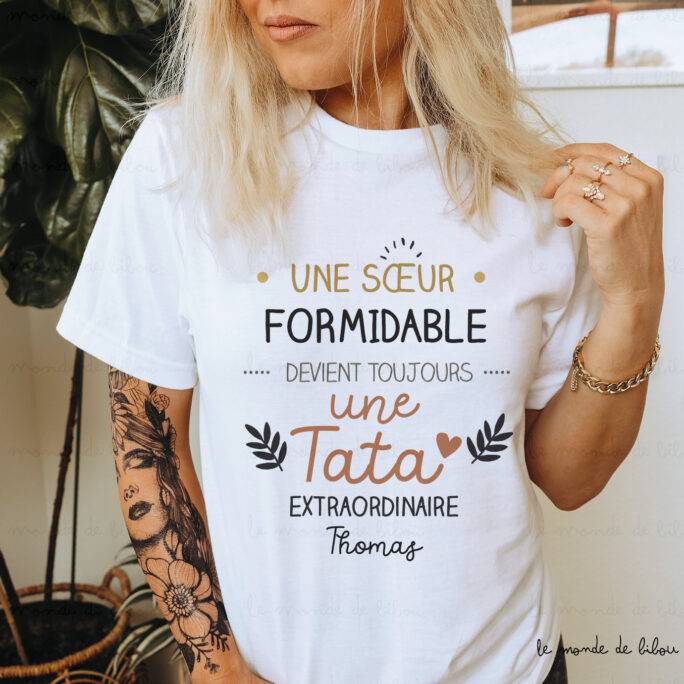 T-shirt personnalisé Tata extraordinaire