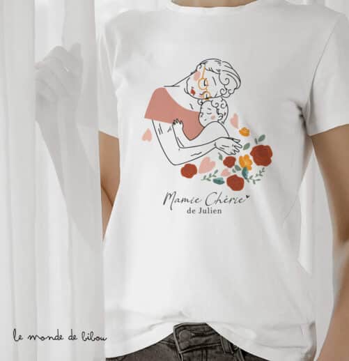 T-shirt personnalisé Mamie chérie