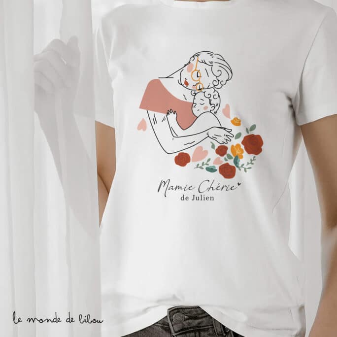 T-shirt personnalisé Mamie chérie