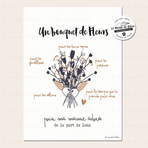 Affiche Bouquet de fleurs pour mamie