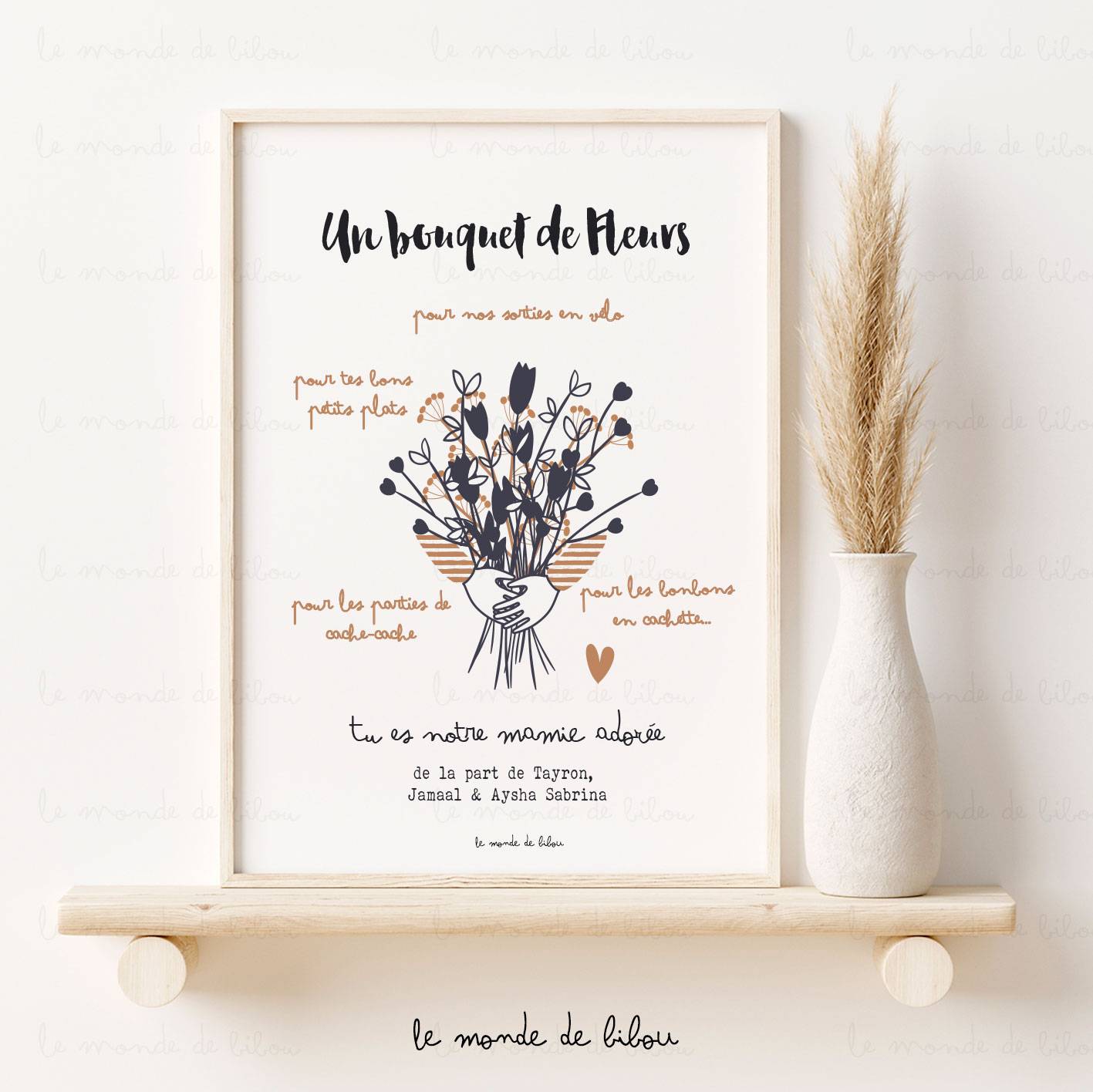 Affiche Bouquet de fleurs pour mamie