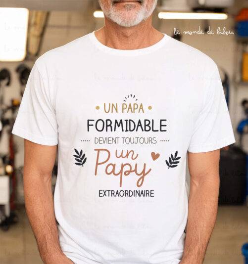 T-shirt personnalisé Papy extraordinaire