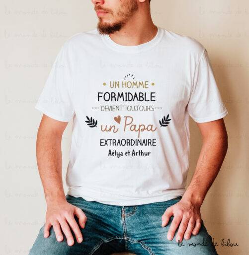 T-shirt personnalisé Papa extraordinaire