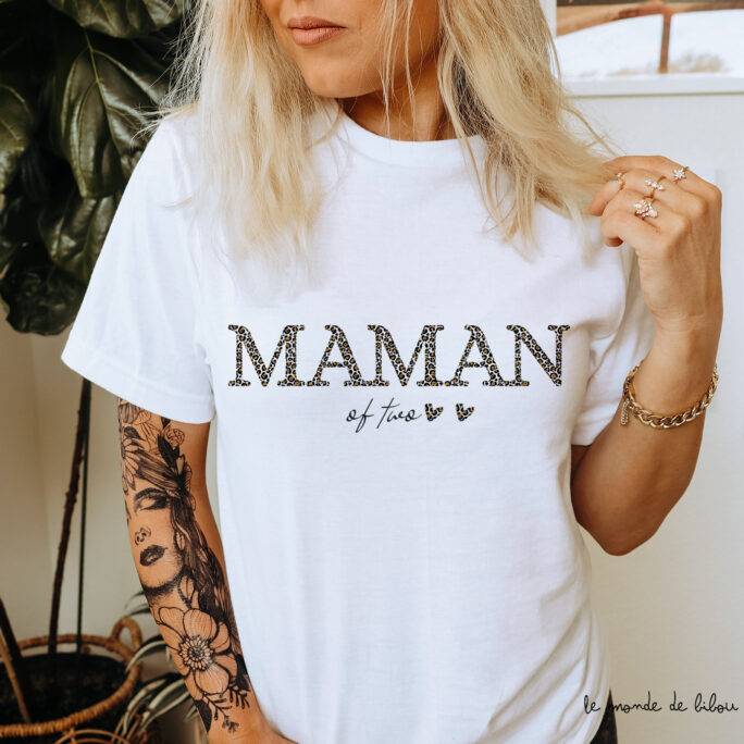 T-shirt Maman OF léopard