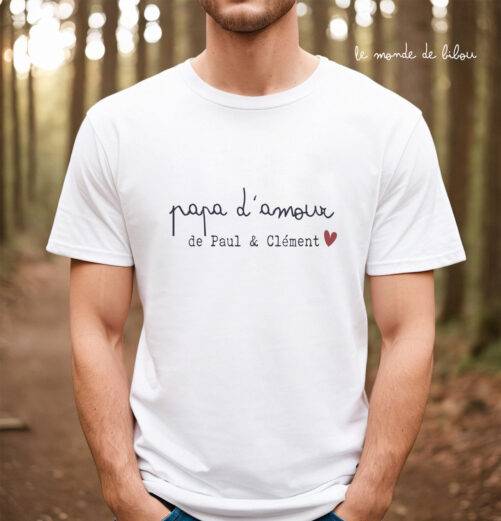 T-shirt personnalisé Papa d'amour
