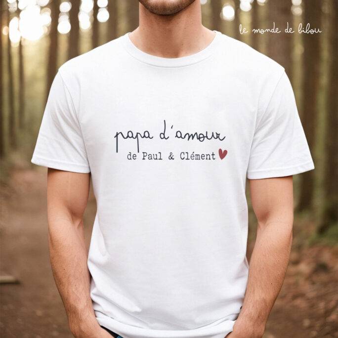 T-shirt personnalisé Papa d'amour