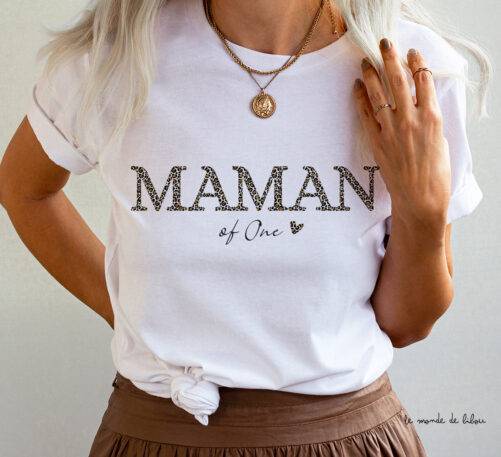 T-shirt Maman OF léopard