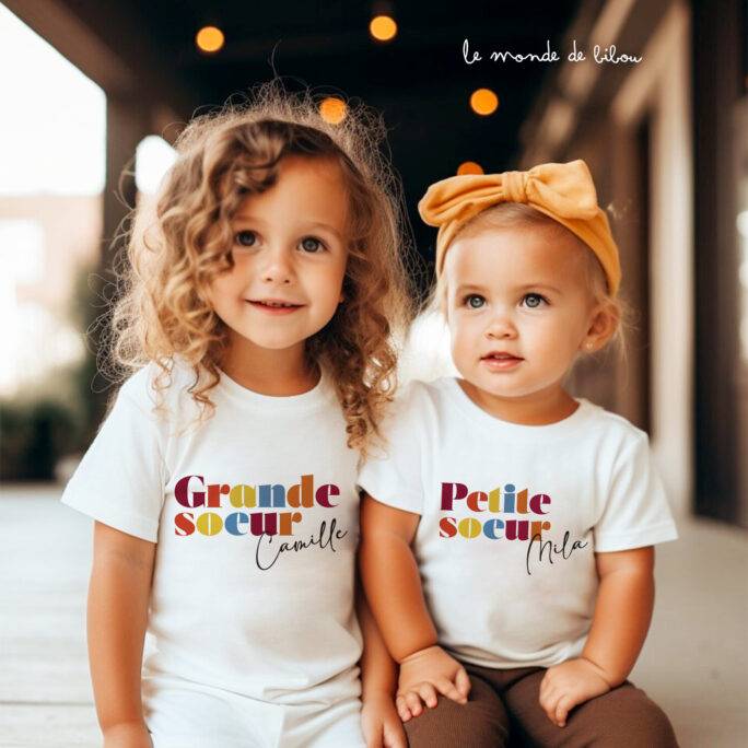 Duo T-Shirts petite et grande sœur
