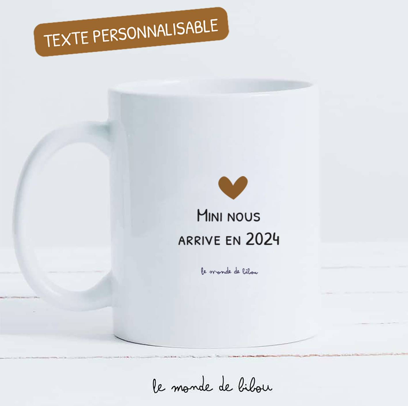 Mug personnalisé 1+1=3 - Le Monde de Bibou
