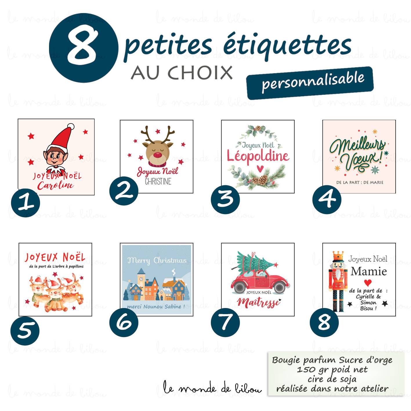 Bougie personnalisée de Noël