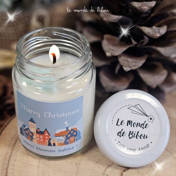 Bougie personnalisée de Noël