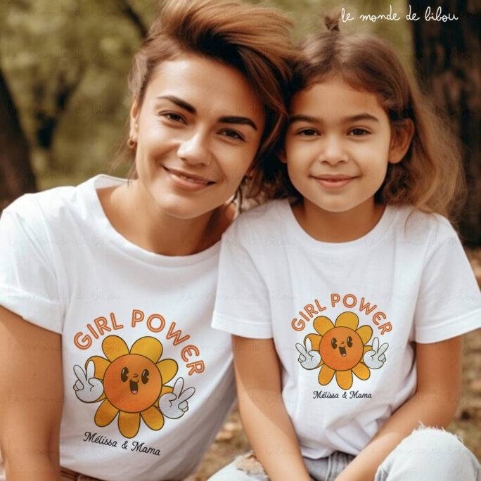 Duo T-shirts personnalisé Girl Power
