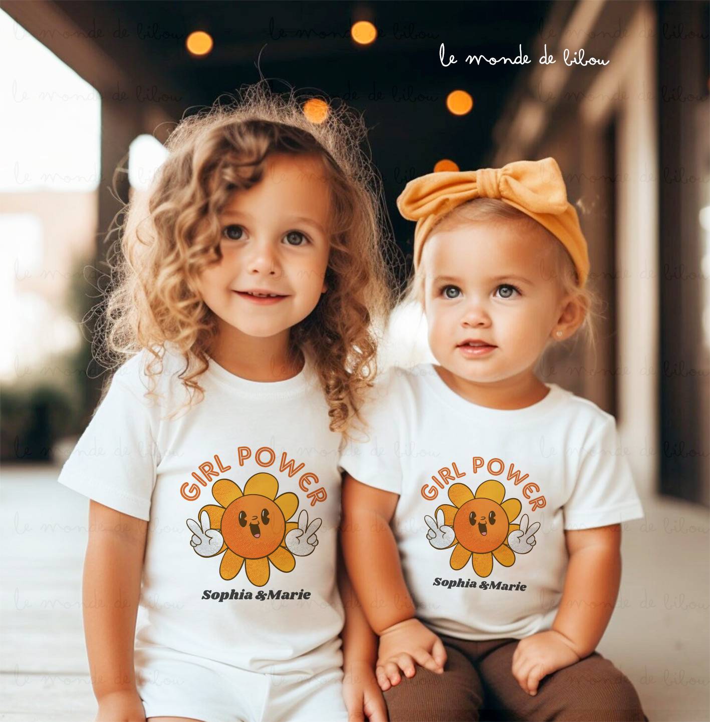 Duo T-shirts personnalisé Girl Power