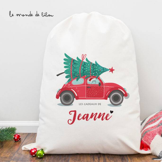 Sac hotte de Noël personnalisée taille XL