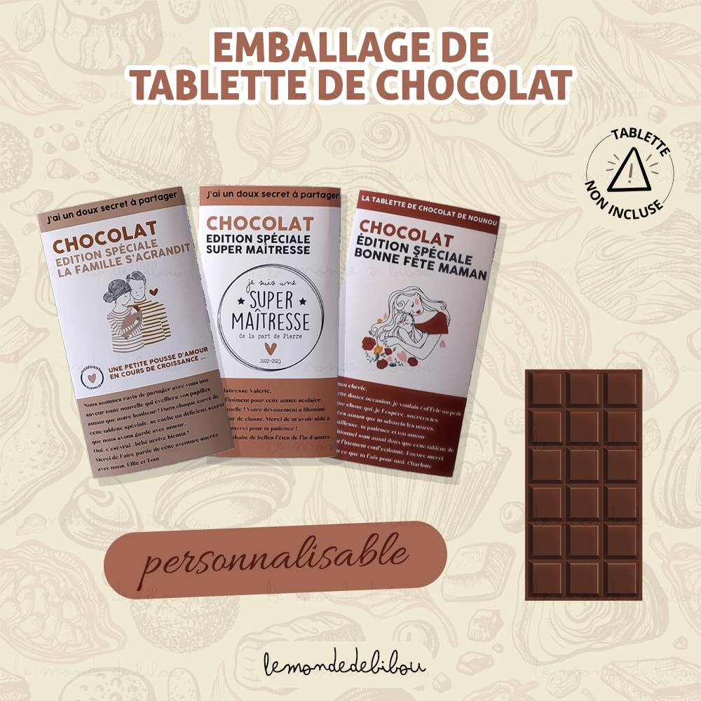 Tablette Chocolat personnalisée 