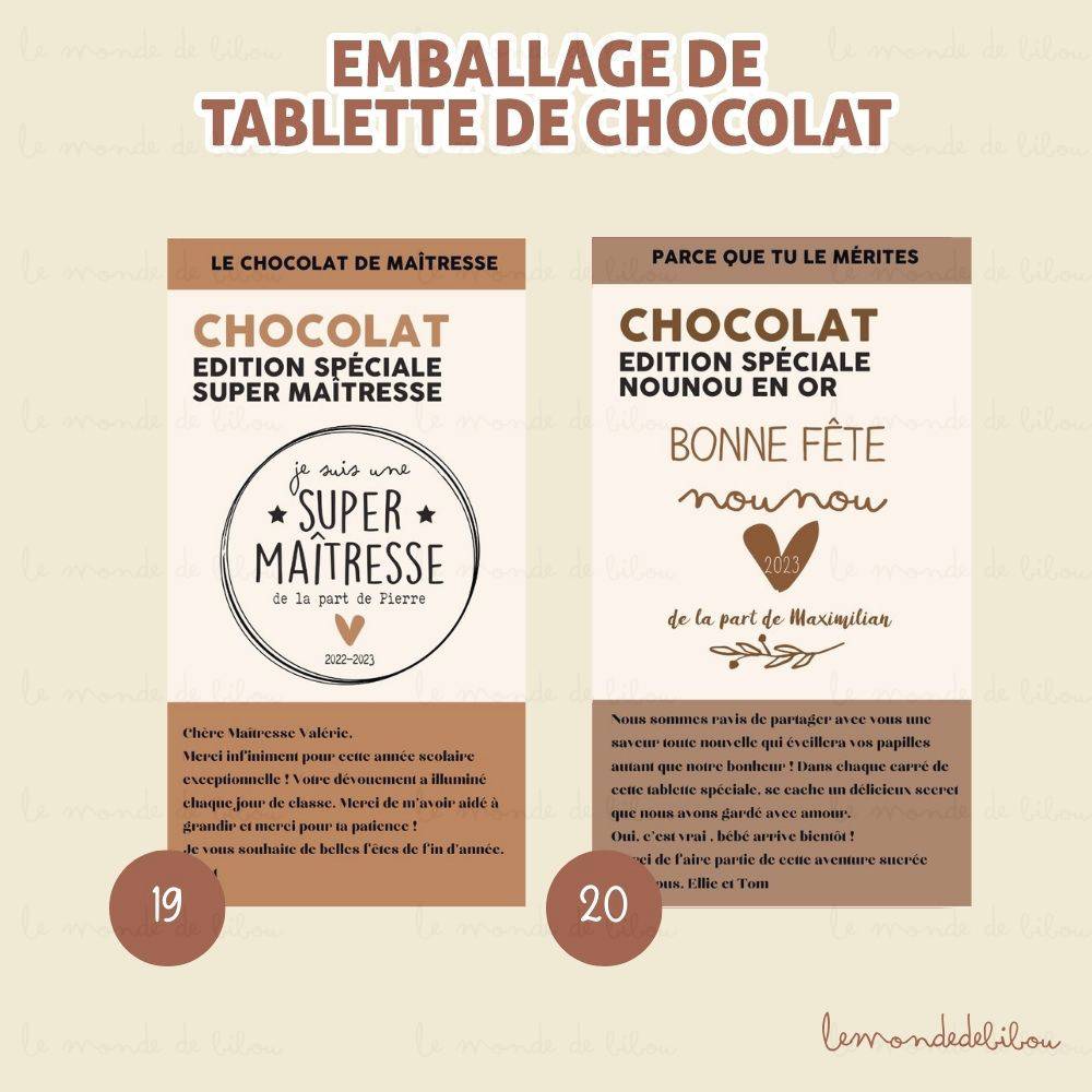 Tablette de chocolat personnalisé imprimé et design - Sacs & Accessoires