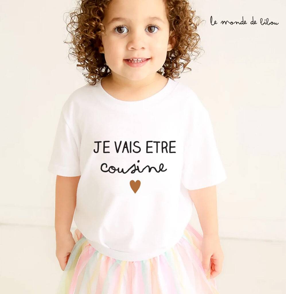 T-shirt je vais être Cousine ou Cousin