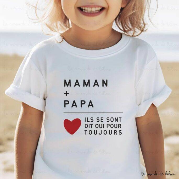 T-shirt Maman + Papa = Oui 