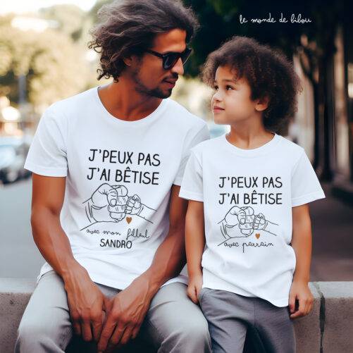 T-shirts Bêtise avec Parrain et Filleul(e)