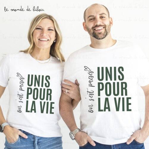 Duo T-shirts personnalisés PACS union