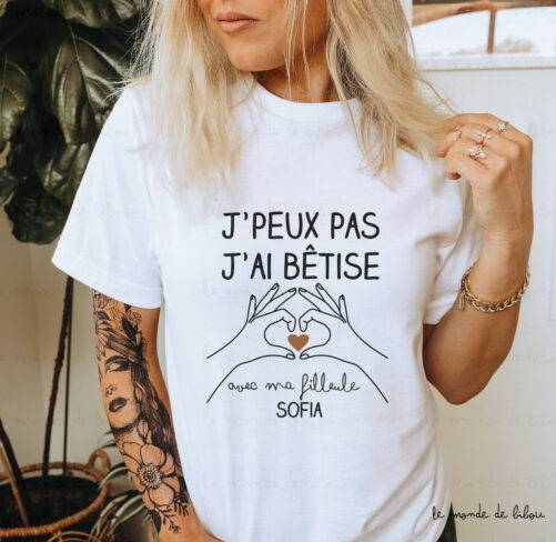 T-shirts personnalisés Bêtise avec Marraine et Filleul(e)