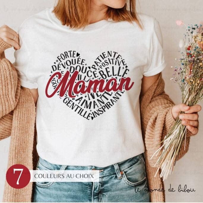 T-shirt Maman d'amour cœur